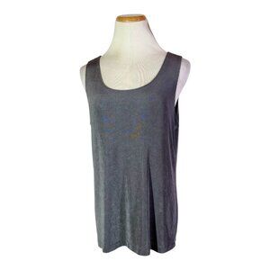 Chico's Travelers Size 2 (L) Slinky Knit Tank Top Scoop Neck Silvery Grey